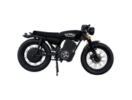 Old Soren Electric Café Racer Motorcycle – Matte Black Side View